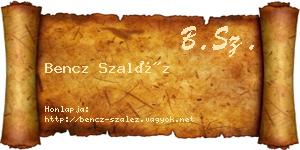 Bencz Szaléz névjegykártya